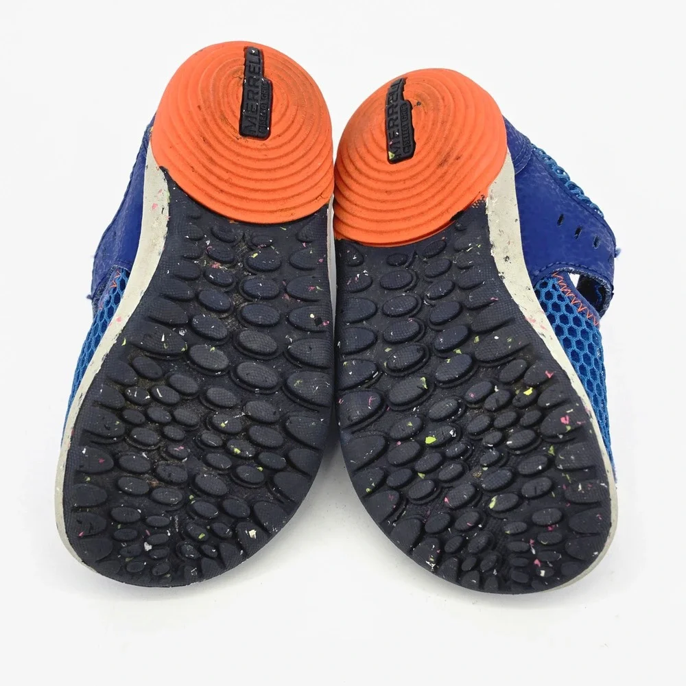 Merrell Bare Steps H2O Toddler Blue Orange Active Water Sneaker 7M EUC Wide Toe